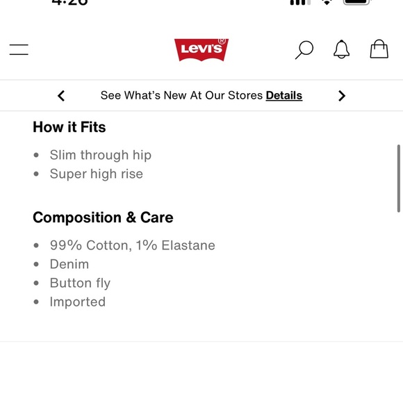 Levi’s Ribcage Studded Denim Shorts - Picture 3 of 8